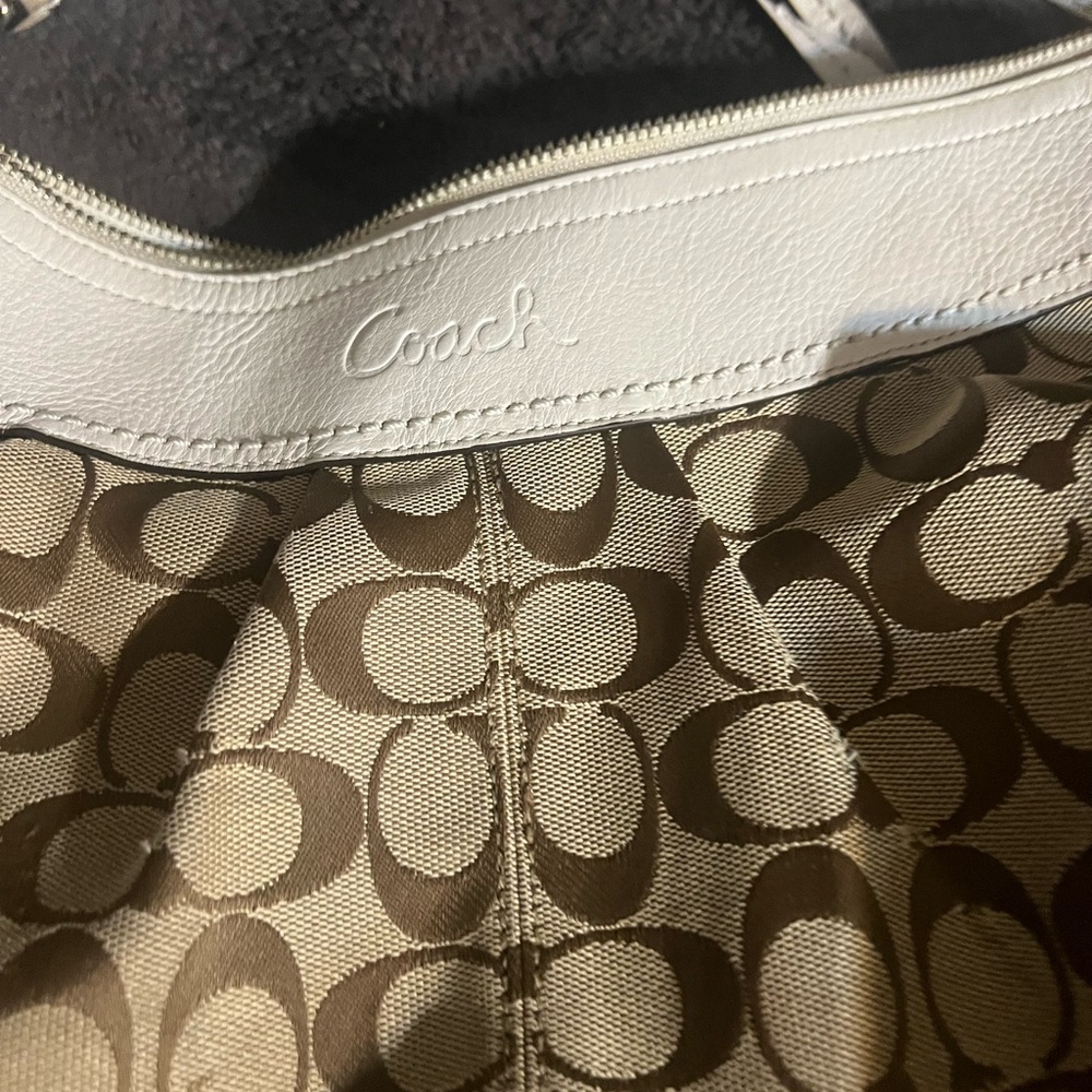 COPY - Coach Brown and Cream Signature Shoulder Bag